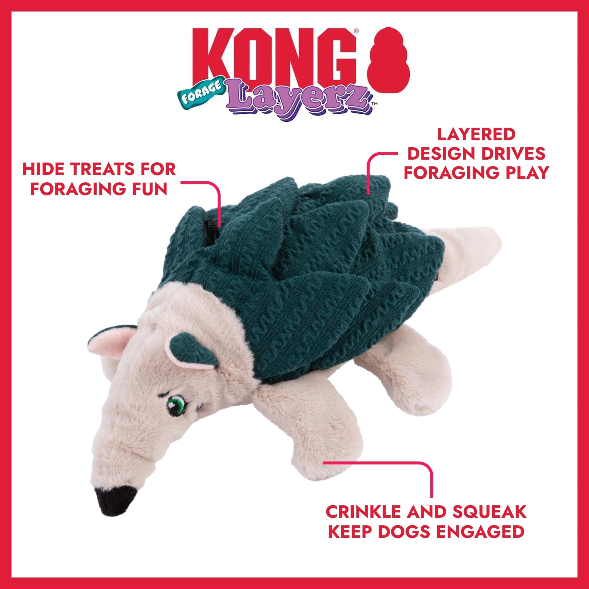 Amazon.com: KONG Layerz Forage - Crackle Material with Plush